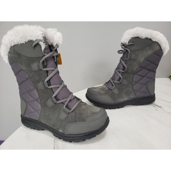 NEW WITH TAG NO BOX Women’s Columbia Ice Maiden II Snow Boots In Size US 6 GRAY - Picture 1 of 8